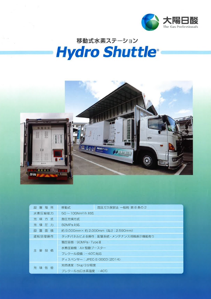移動式水素ステーション　Hydro Shuttle®